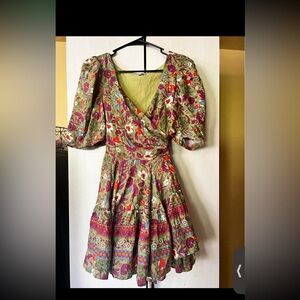Bohme Floral Wrap Dress Mini
